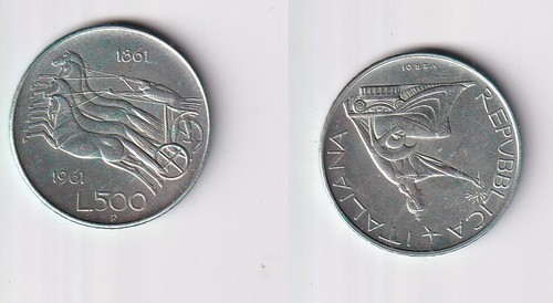 Moneta argento 500 lire italia - moneta,
